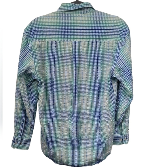 Alan Flusser Checked Seersucker Button Down Sz S - Picture 2 of 10